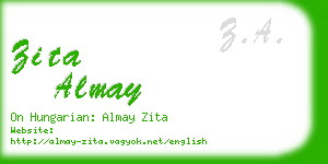 zita almay business card